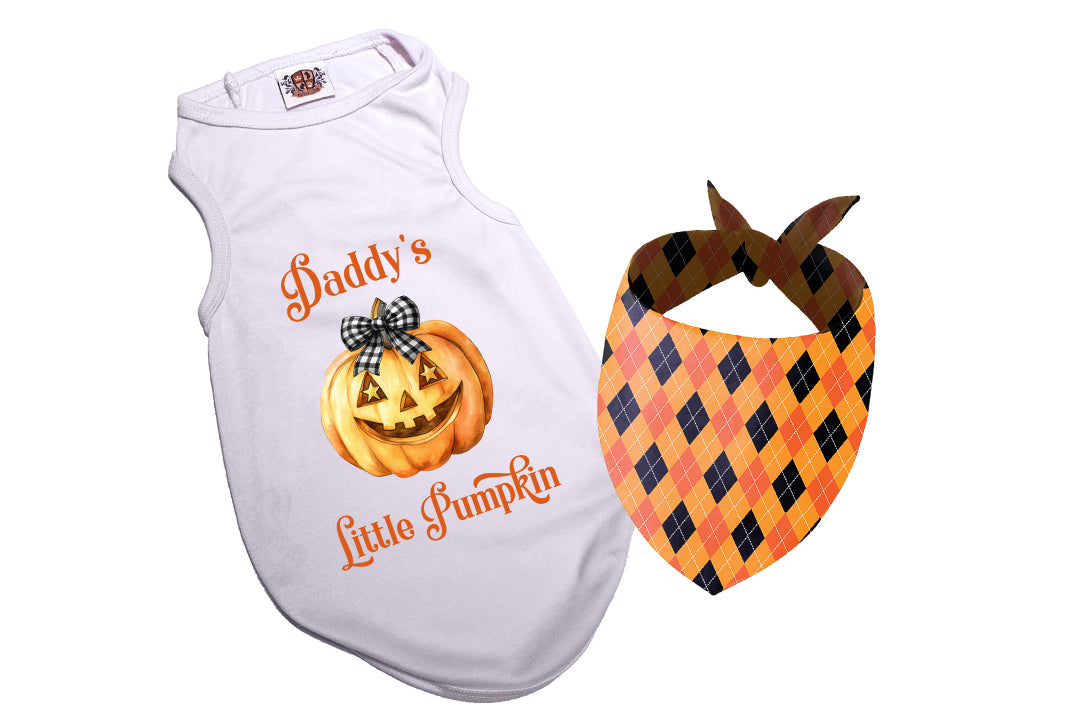 Halloween Dog Bandana Costume | Coquette Little Pumpkin